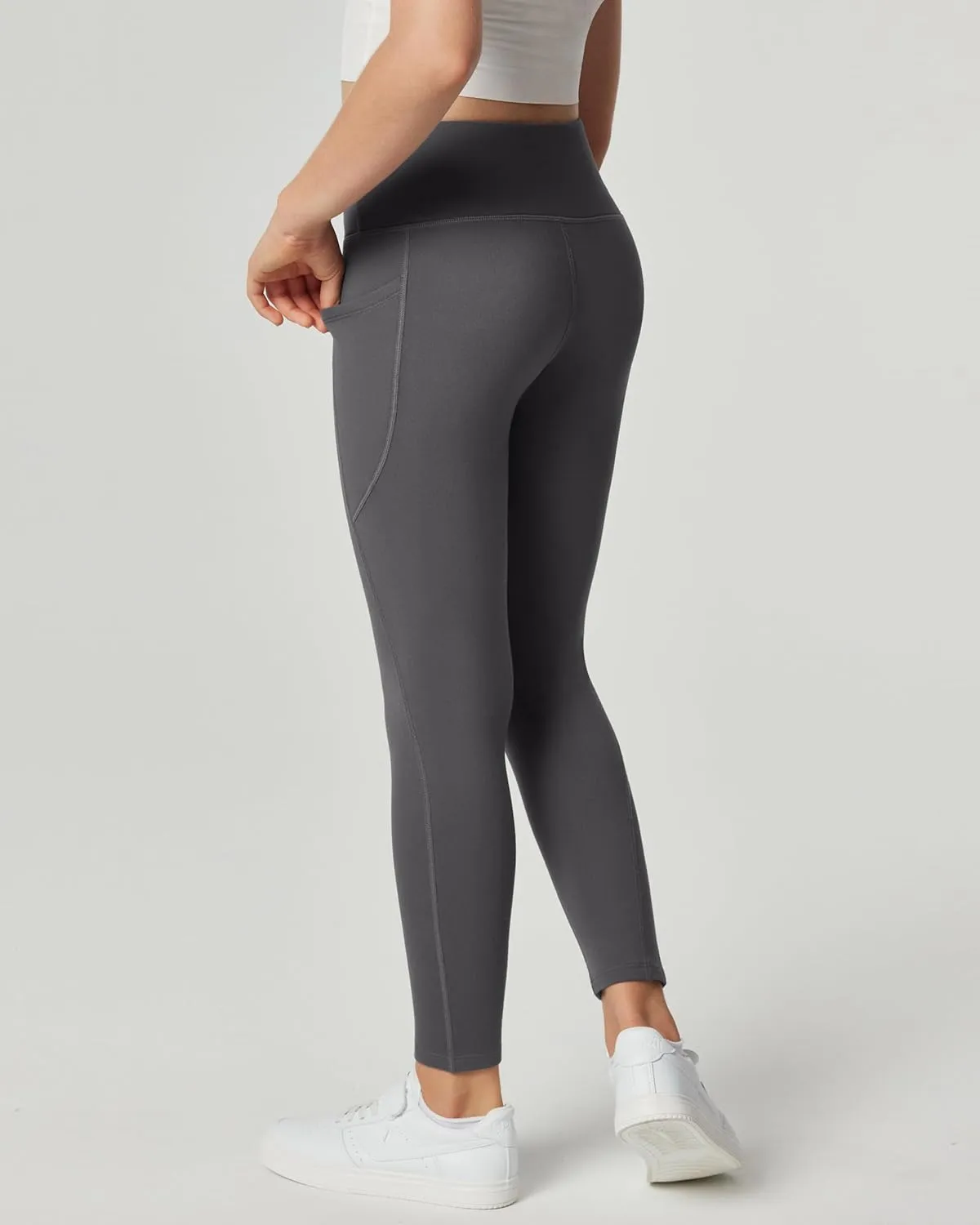 IUGA Girls Fleece Lined Leggings High Waisted Yoga Pants with Pockets Winter Leggings for Girls Athletic Warm Leggings