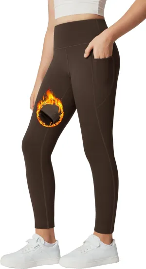 IUGA Girls Fleece Lined Leggings High Waisted Yoga Pants with Pockets Winter Leggings for Girls Athletic Warm Leggings