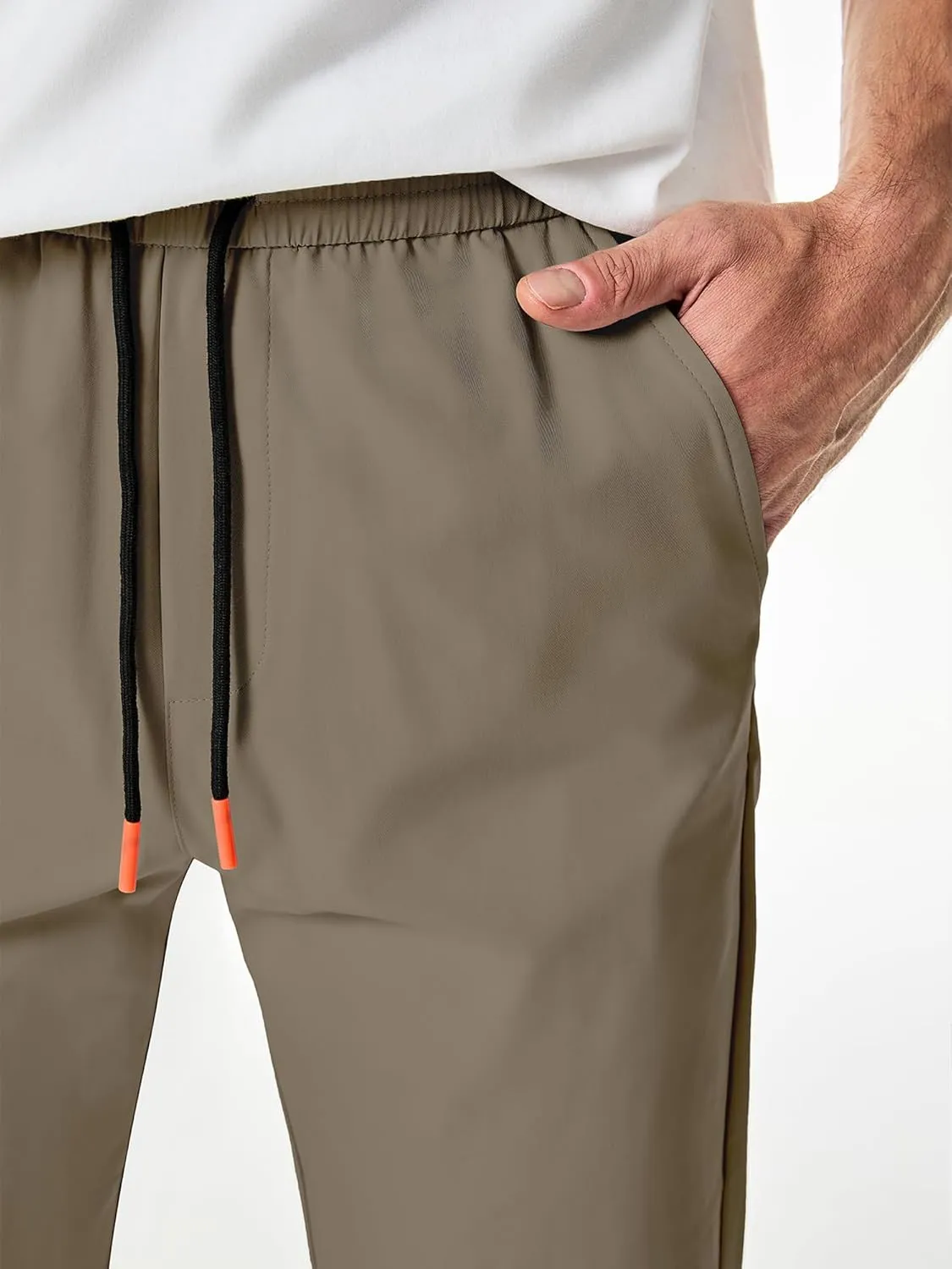 JMIERR Mens Joggers Casual Pants Stretch Elastic Waist Drawstring Tapered Pants with Pockets