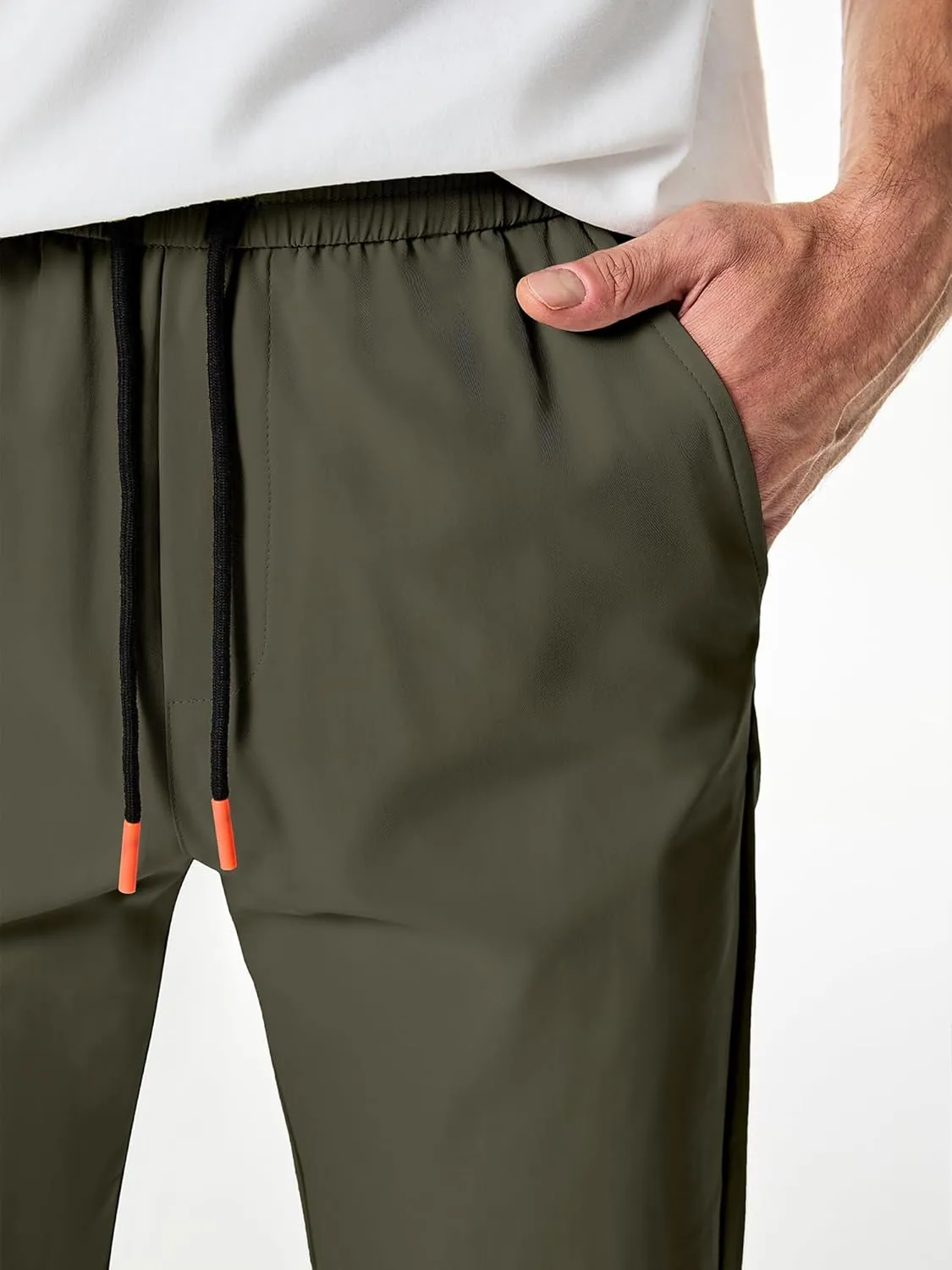 JMIERR Mens Joggers Casual Pants Stretch Elastic Waist Drawstring Tapered Pants with Pockets
