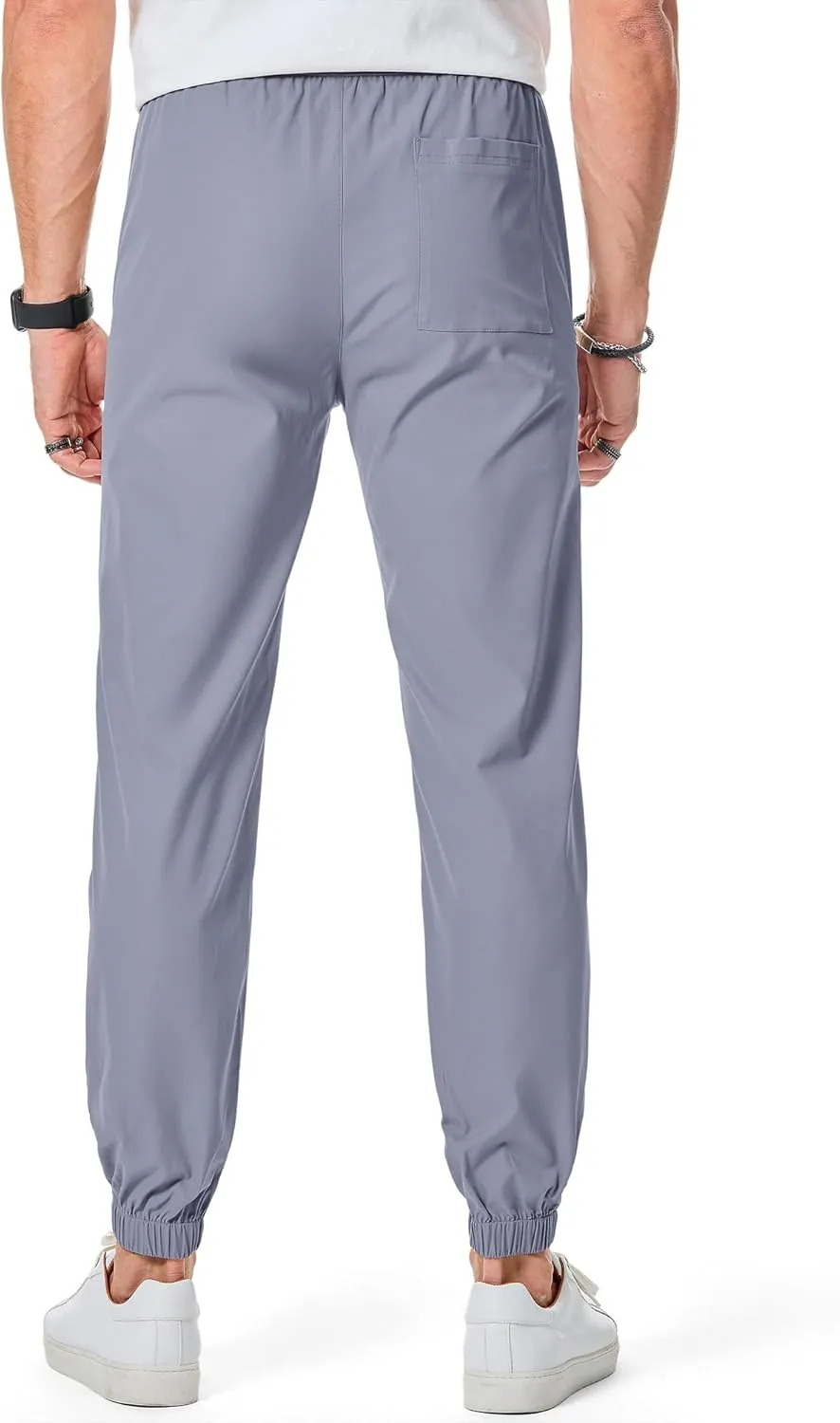 JMIERR Mens Joggers Casual Pants Stretch Elastic Waist Drawstring Tapered Pants with Pockets