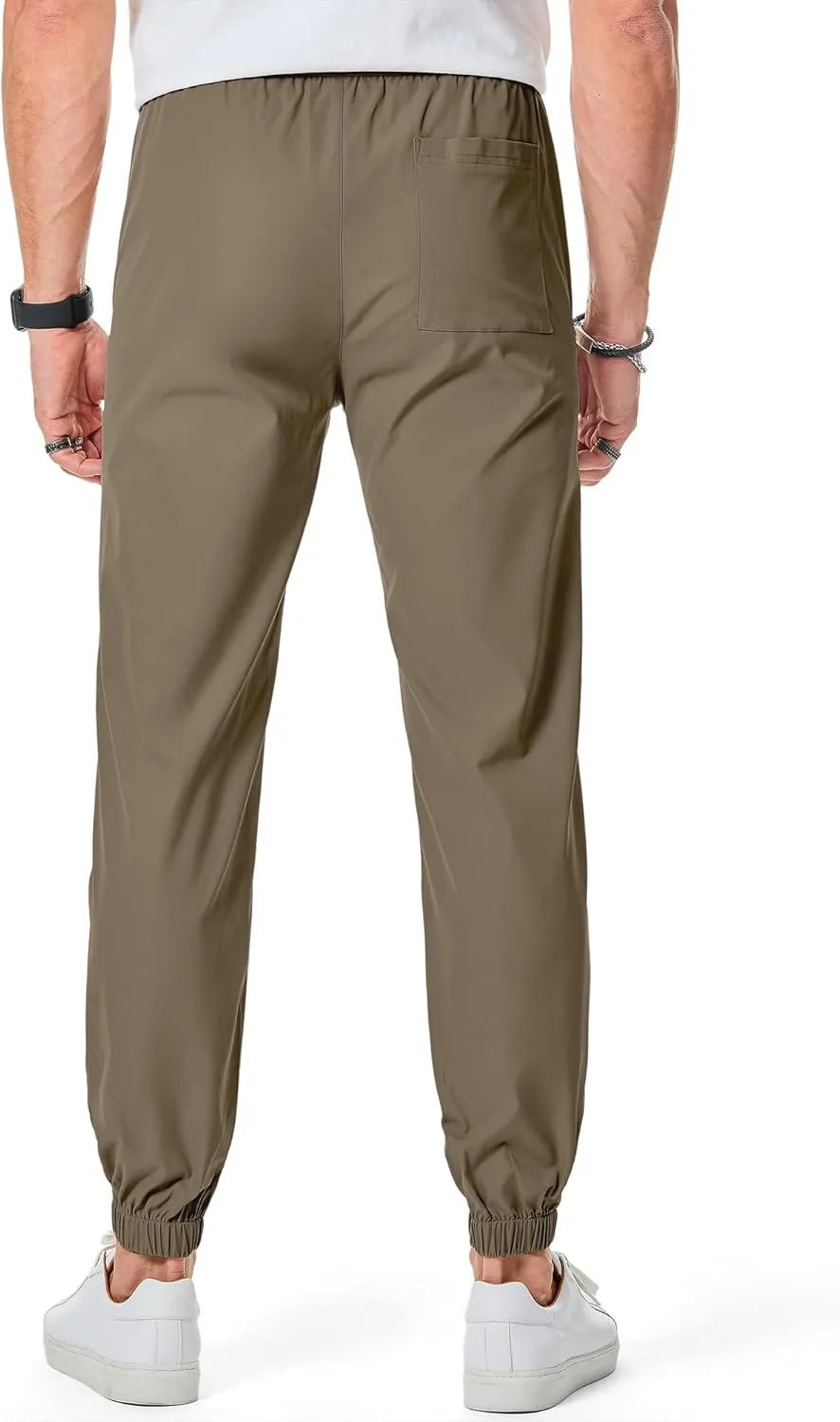 JMIERR Mens Joggers Casual Pants Stretch Elastic Waist Drawstring Tapered Pants with Pockets