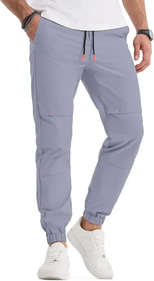 JMIERR Mens Joggers Casual Pants Stretch Elastic Waist Drawstring Tapered Pants with Pockets