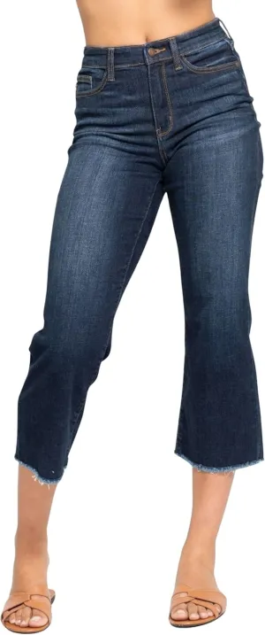 Judy Blue Women's High Waist Cropped Wide Leg Jeans