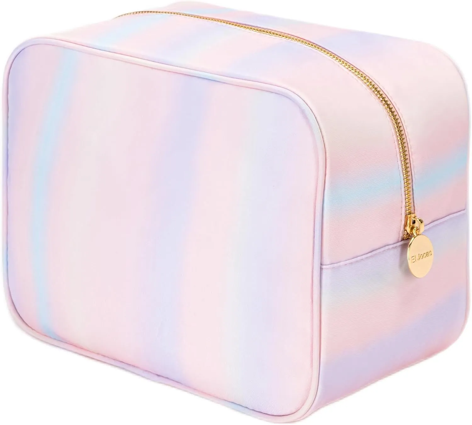 Large Pink Cosmetic Bag For Women| Large Makeup Bag Pink| Nylon Cosmetic Organizer Bag| Cosmetic Travel Bag For Women