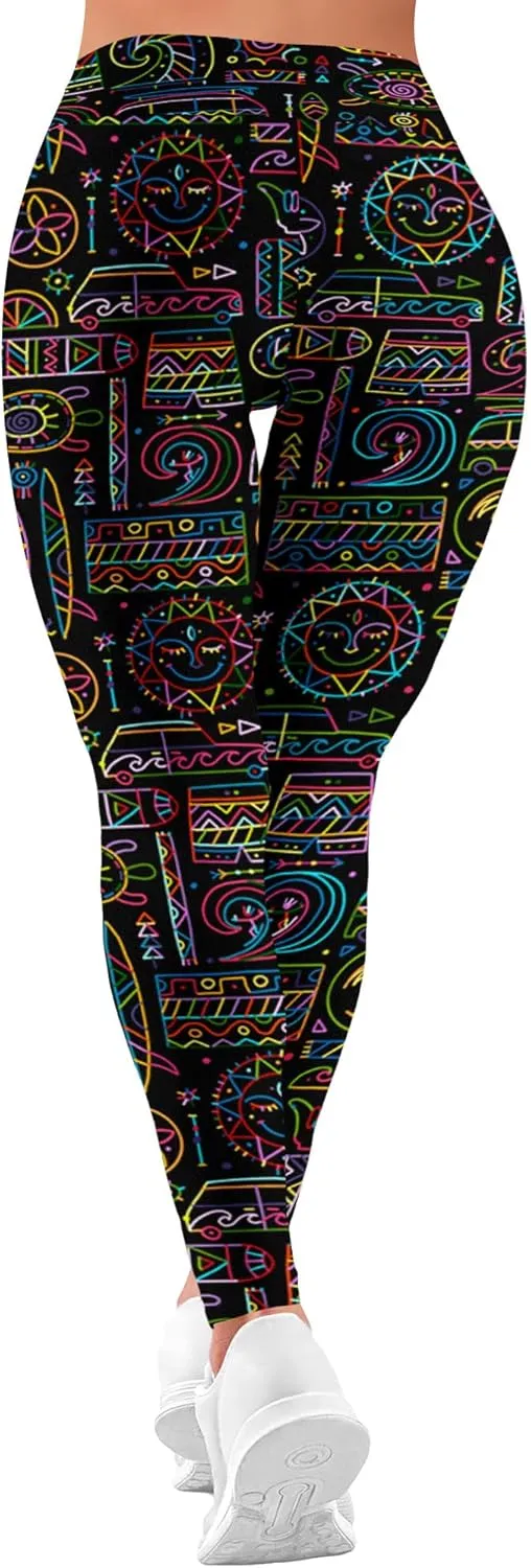 Leggings for Women Printed Funny Gym Womens Yoga Pants Rainbow Crazy Leggings