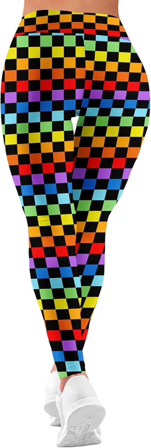 Leggings for Women Printed Funny Gym Womens Yoga Pants Rainbow Crazy Leggings