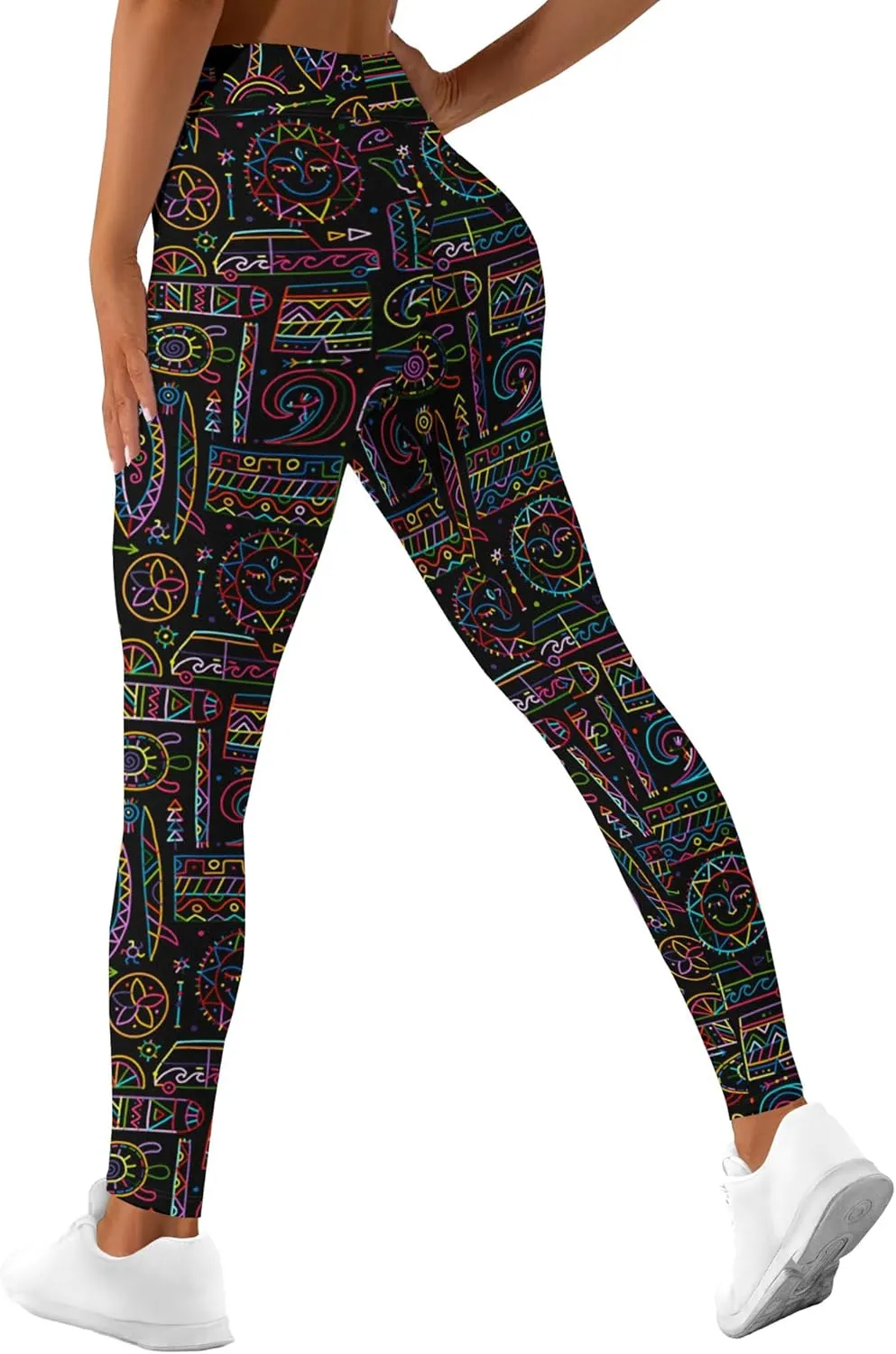 Leggings for Women Printed Funny Gym Womens Yoga Pants Rainbow Crazy Leggings