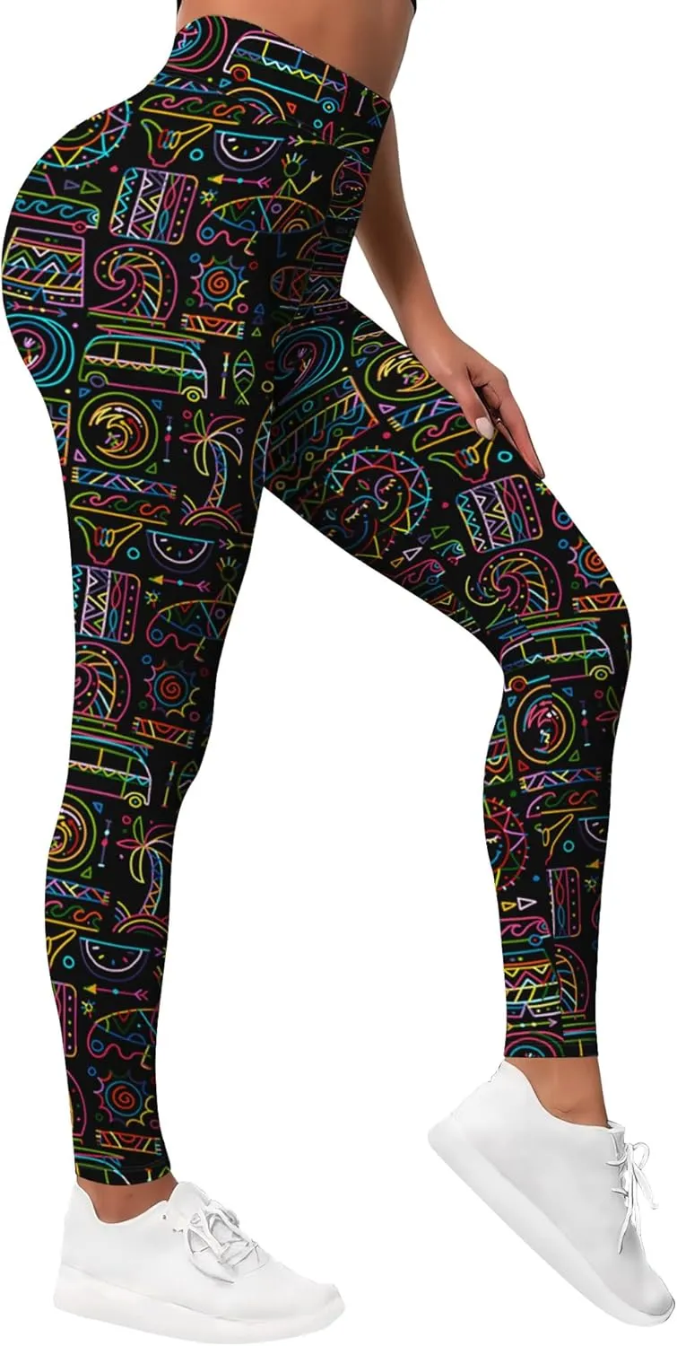 Leggings for Women Printed Funny Gym Womens Yoga Pants Rainbow Crazy Leggings