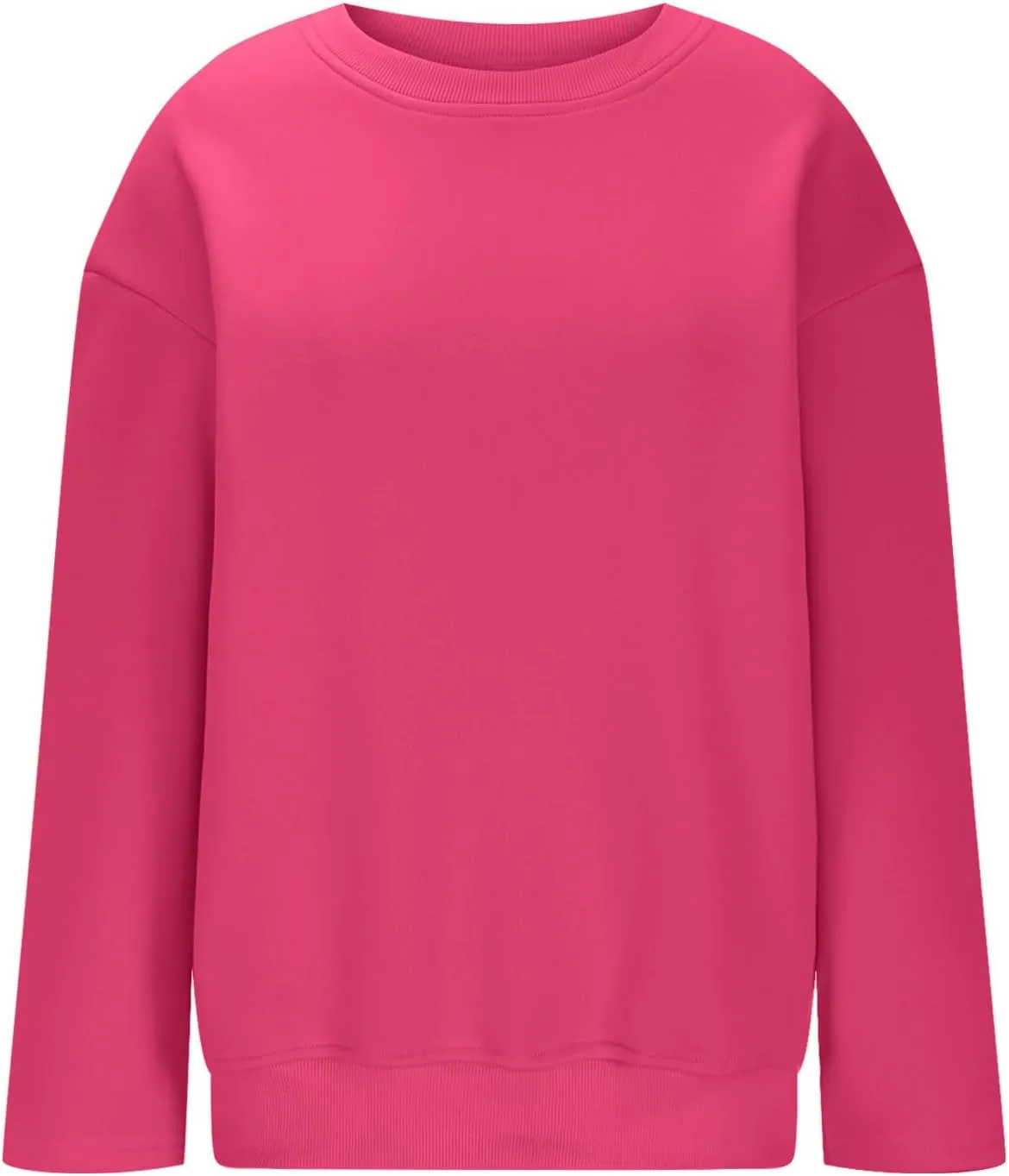 Long Sleeve Oversized Hoodies Sweatshirts For Women Winter Crew Neck Long Sleeve Pullover Tunic Teen Tops Clothes