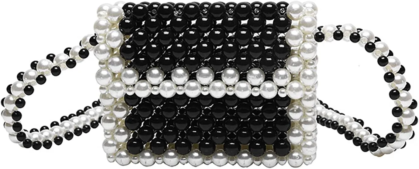 Luxury Pearl Bag Chain Bag Purse Bags, Artificial Pearl Clutch Handmade Bags Evening Bags for Wedding Bridal Party Travel 08