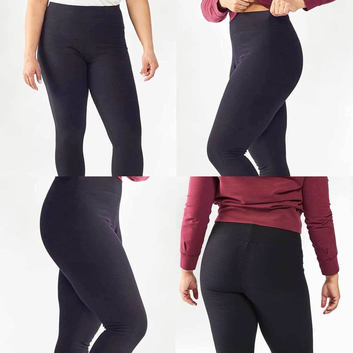 Maggie's Organic Fleece Leggings - Mid Waist Control Gym and Everday Leggings