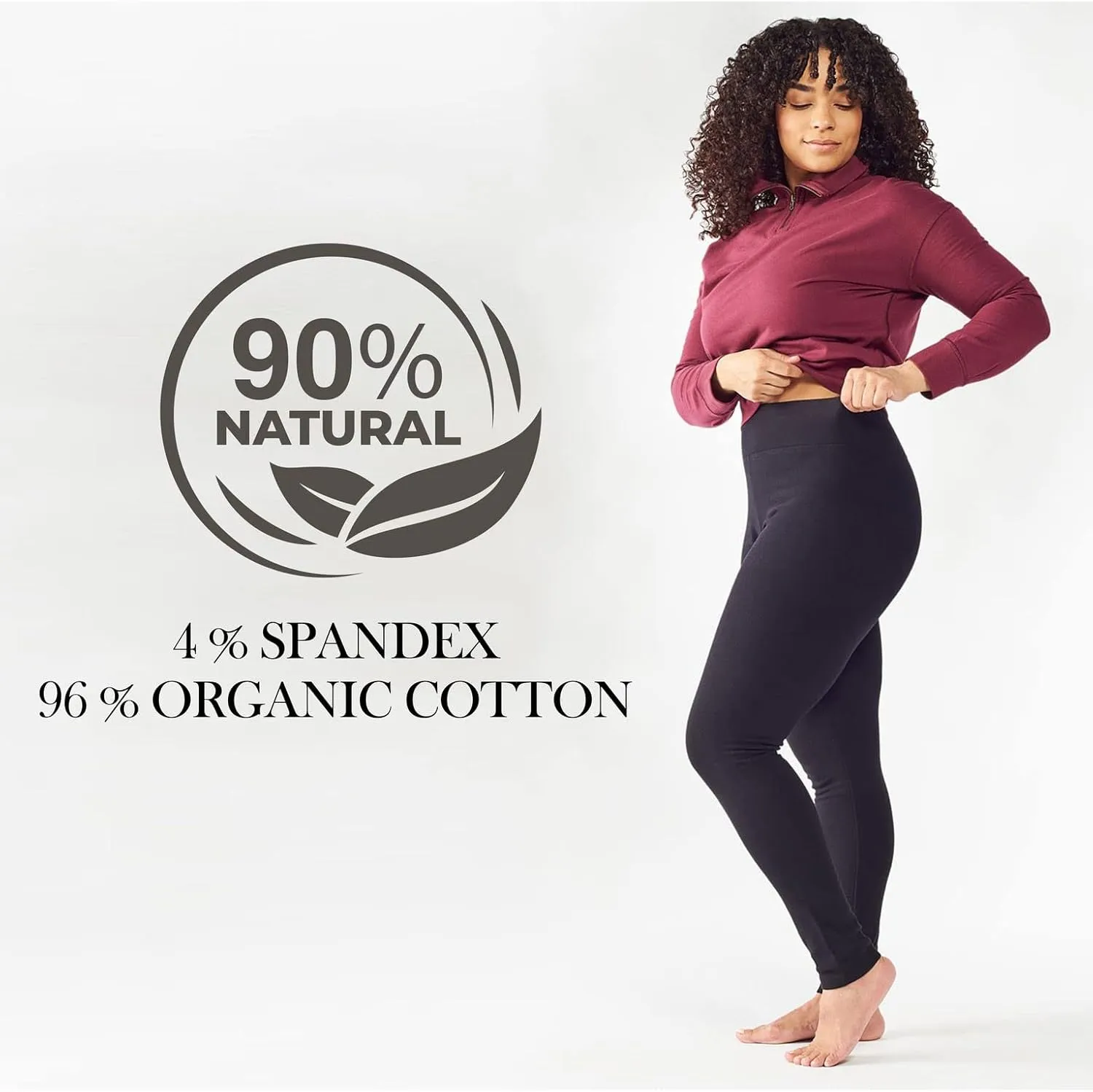 Maggie's Organic Fleece Leggings - Mid Waist Control Gym and Everday Leggings