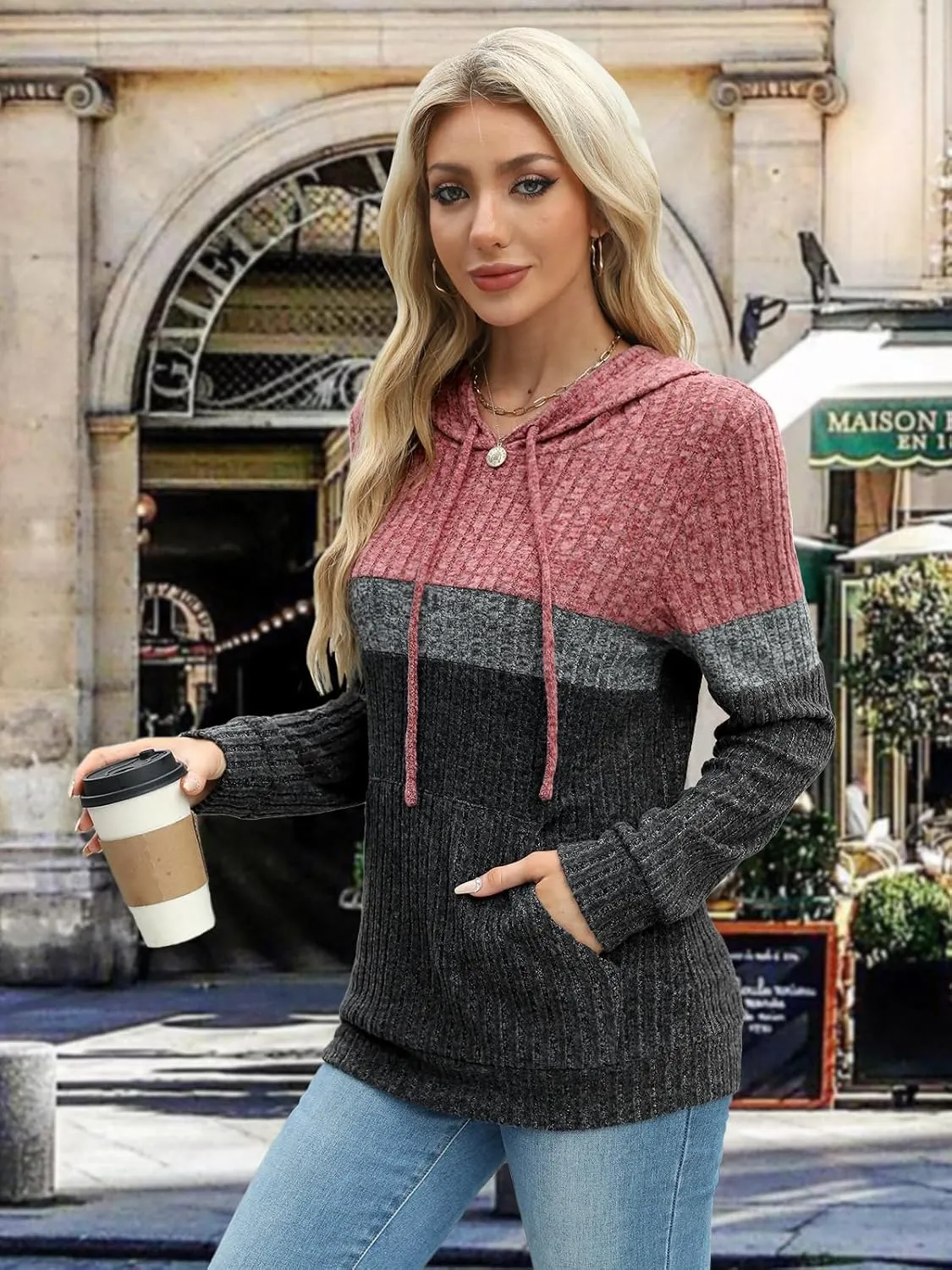 MixShe Sweaters for Women Fall Tops Long Sleeve Hoodie Ladies Sweatshirts Pullover Blouses Loose Casual Fashion Clothes