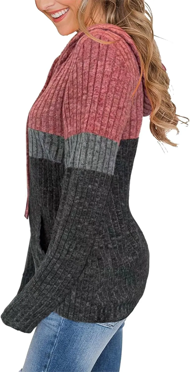 MixShe Sweaters for Women Fall Tops Long Sleeve Hoodie Ladies Sweatshirts Pullover Blouses Loose Casual Fashion Clothes