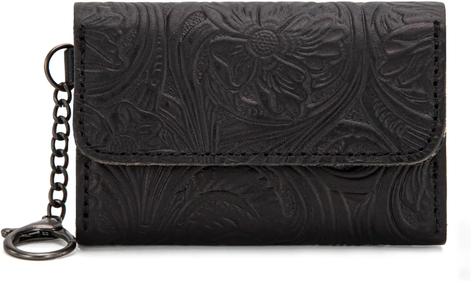 Montana West  Wrangler Coin Purse for Men Women Embossed Leather Coin Pouch Small Wallet, Black