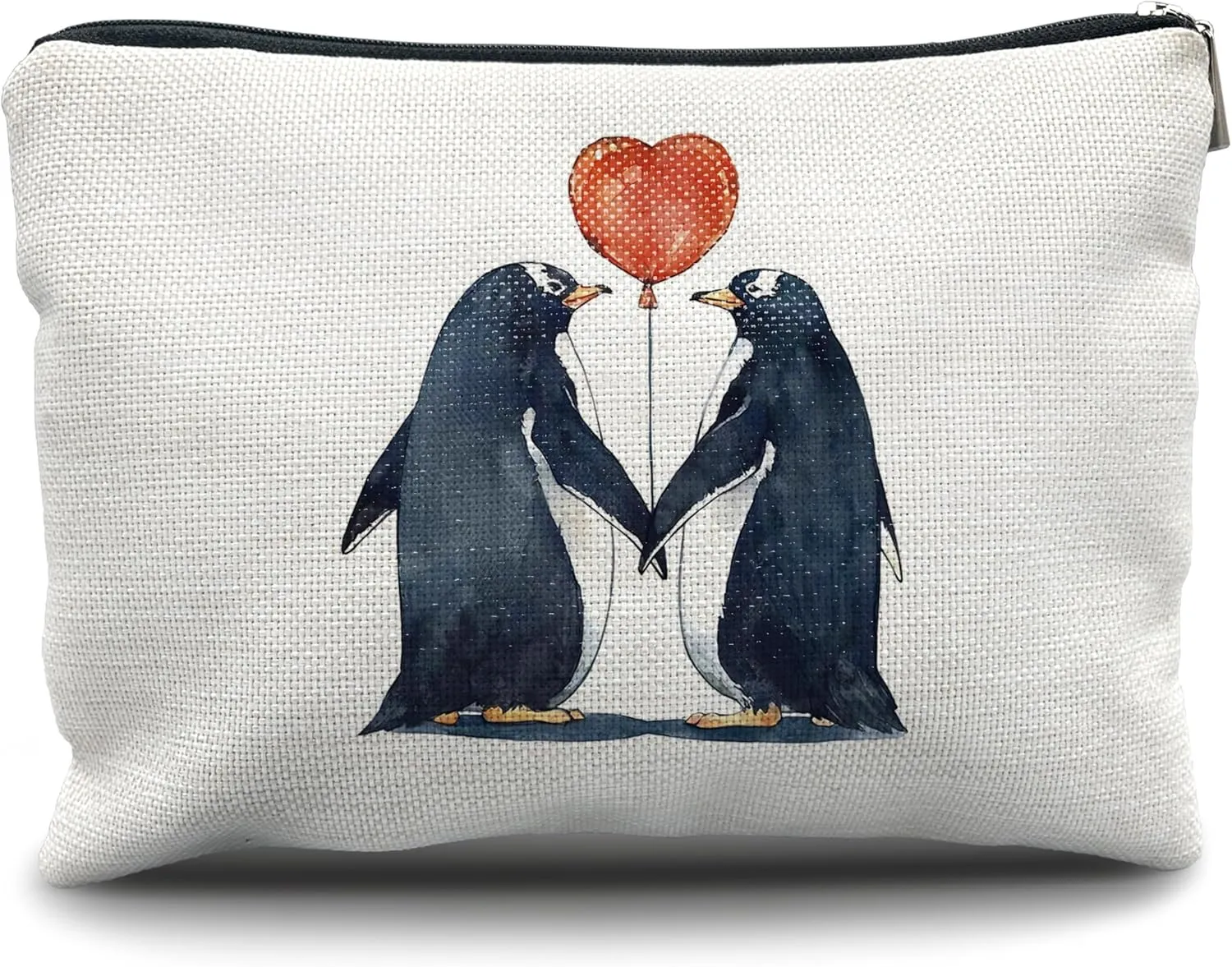 Nogrit penguin lover gifts Penguin Makeup Cosmetic Bag,Romantic Penguin Couple In Love Makeup Travel Toiletry Bag,Anniversary Valentine's Day penguin Gifts for women