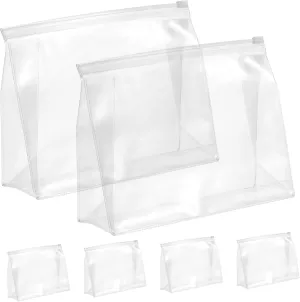 NOLITOY 6 Pcs Women Makeup Pouch Clear Zippered Organizer Bags for Cosmetics Durable Storage Pouches for Travel Toiletries and Beauty Essentials