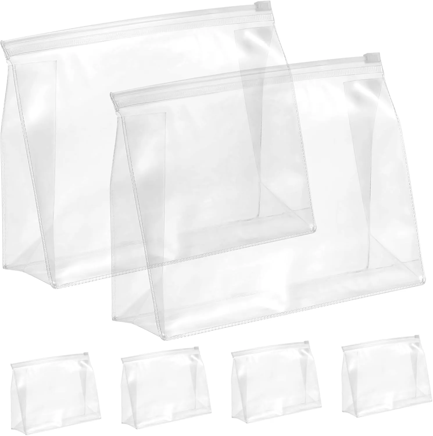 NOLITOY 6 Pcs Women Makeup Pouch Clear Zippered Organizer Bags for Cosmetics Durable Storage Pouches for Travel Toiletries and Beauty Essentials