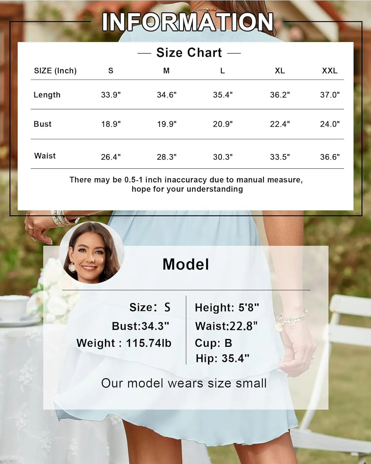 OUGES Women Wrap V-Neck Dresses Short Sleeve High Waist Belt Swing Ruffle Hem Aline Summer Mini Skater Dress