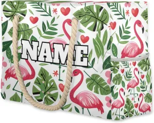 Personalized Name Beach Bags for Women, Large Beach Tote Bag with Zipper, Waterproof Sandproof Swim Pool Bags