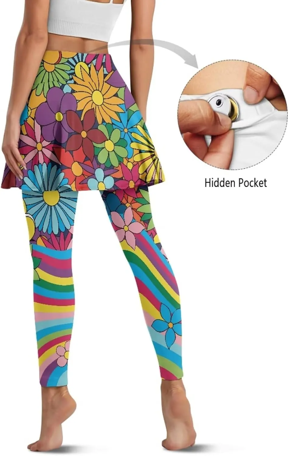POLERO Womens Yoga Leggings with Skirts Tennis Skirts with Leggings Athletic Skirted Leggings