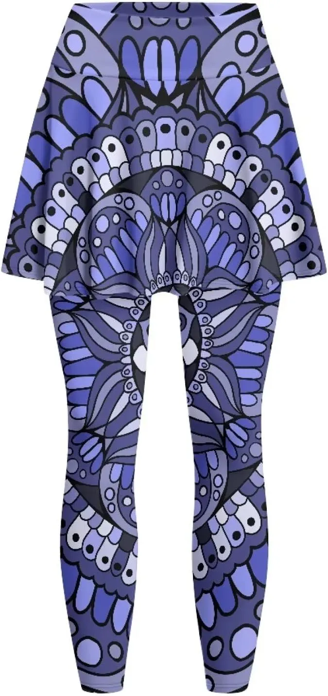 POLERO Womens Yoga Leggings with Skirts Tennis Skirts with Leggings Athletic Skirted Leggings