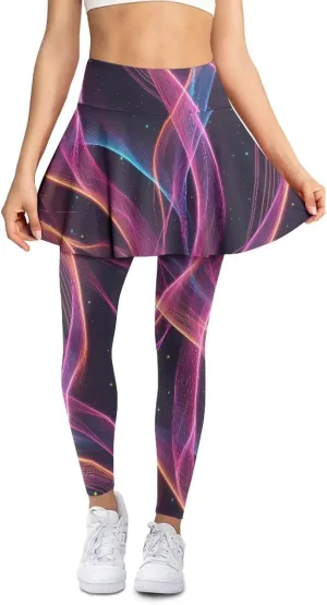 POLERO Womens Yoga Leggings with Skirts Tennis Skirts with Leggings Athletic Skirted Leggings