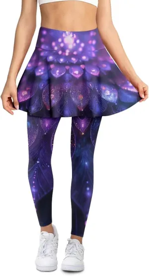 POLERO Womens Yoga Leggings with Skirts Tennis Skirts with Leggings Athletic Skirted Leggings