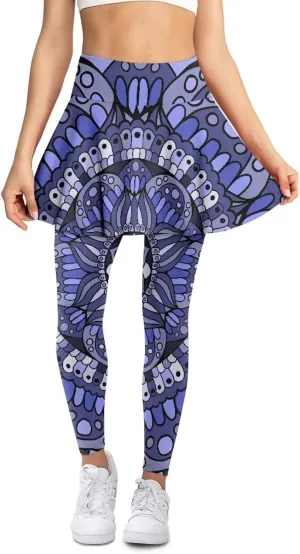 POLERO Womens Yoga Leggings with Skirts Tennis Skirts with Leggings Athletic Skirted Leggings