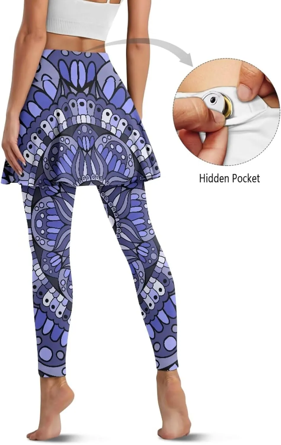 POLERO Womens Yoga Leggings with Skirts Tennis Skirts with Leggings Athletic Skirted Leggings