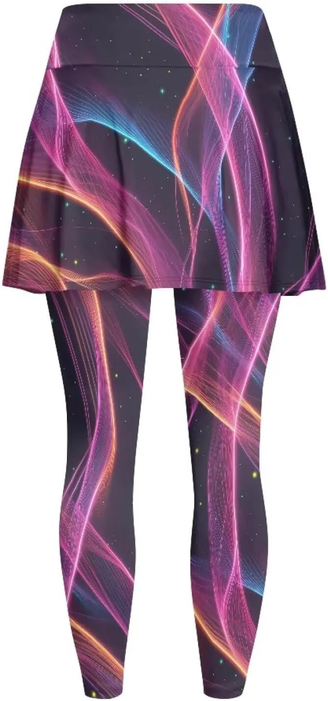 POLERO Womens Yoga Leggings with Skirts Tennis Skirts with Leggings Athletic Skirted Leggings