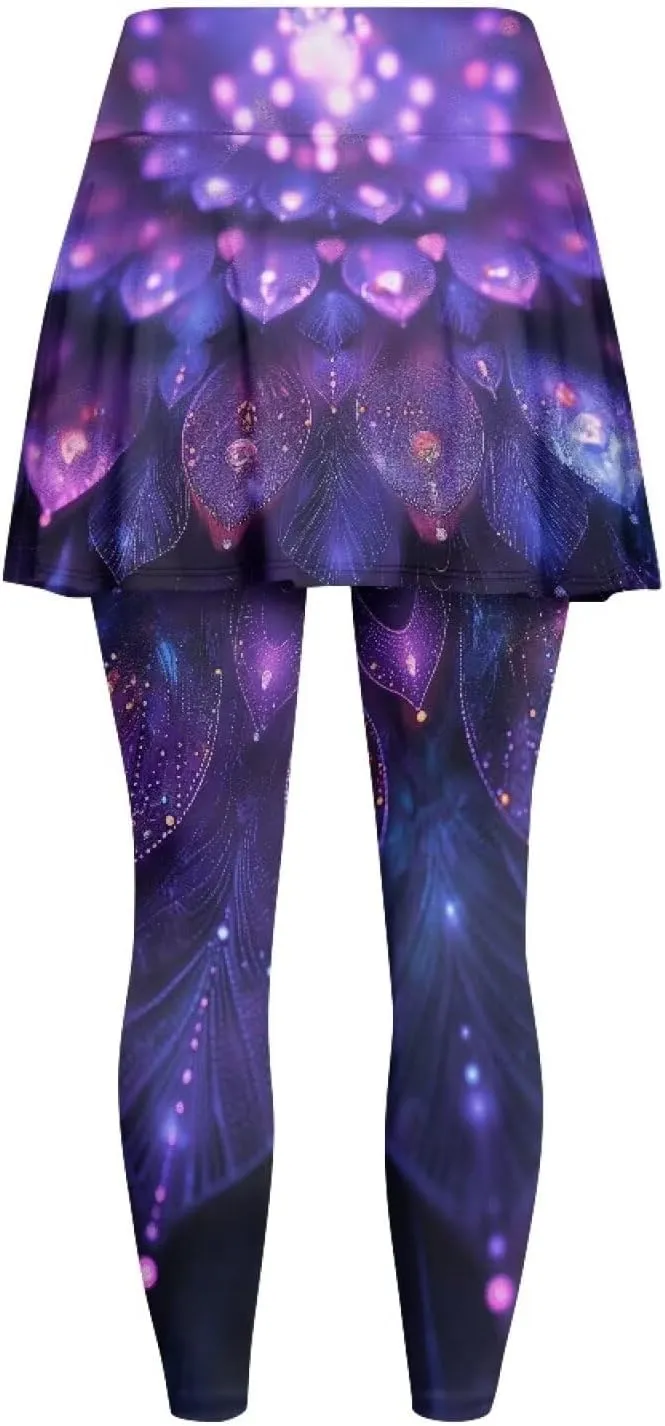 POLERO Womens Yoga Leggings with Skirts Tennis Skirts with Leggings Athletic Skirted Leggings