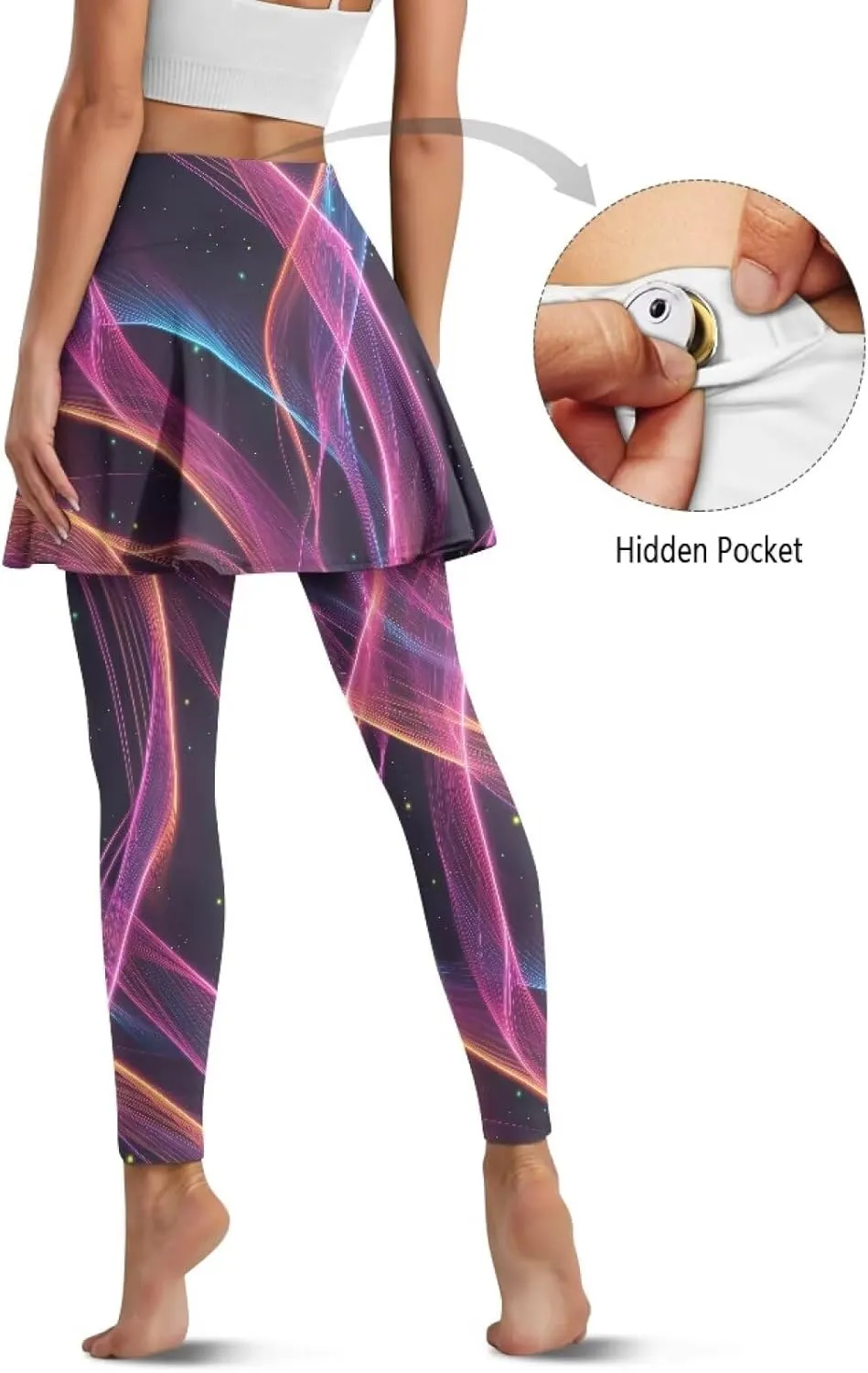 POLERO Womens Yoga Leggings with Skirts Tennis Skirts with Leggings Athletic Skirted Leggings