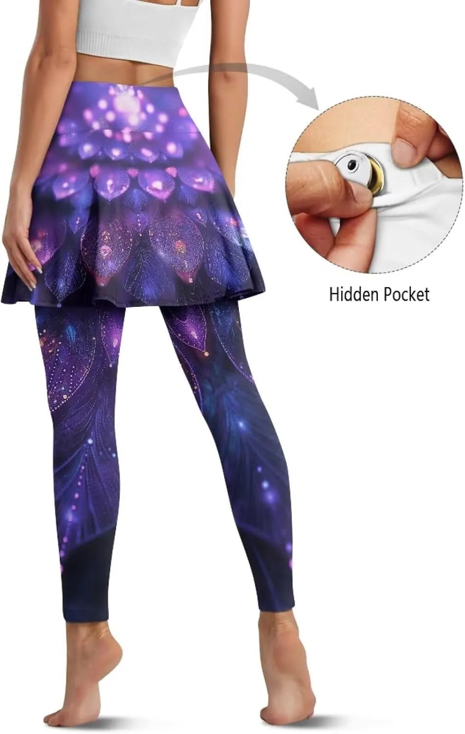 POLERO Womens Yoga Leggings with Skirts Tennis Skirts with Leggings Athletic Skirted Leggings