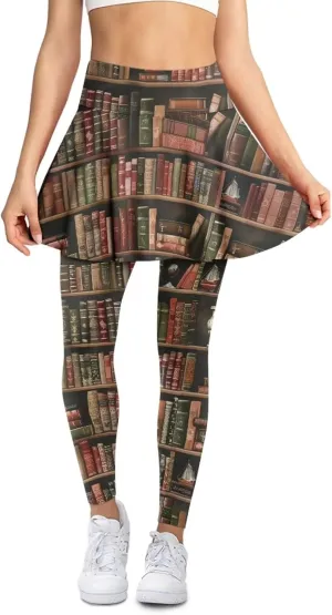 POLERO Womens Yoga Leggings with Skirts Tennis Skirts with Leggings Athletic Skirted Leggings