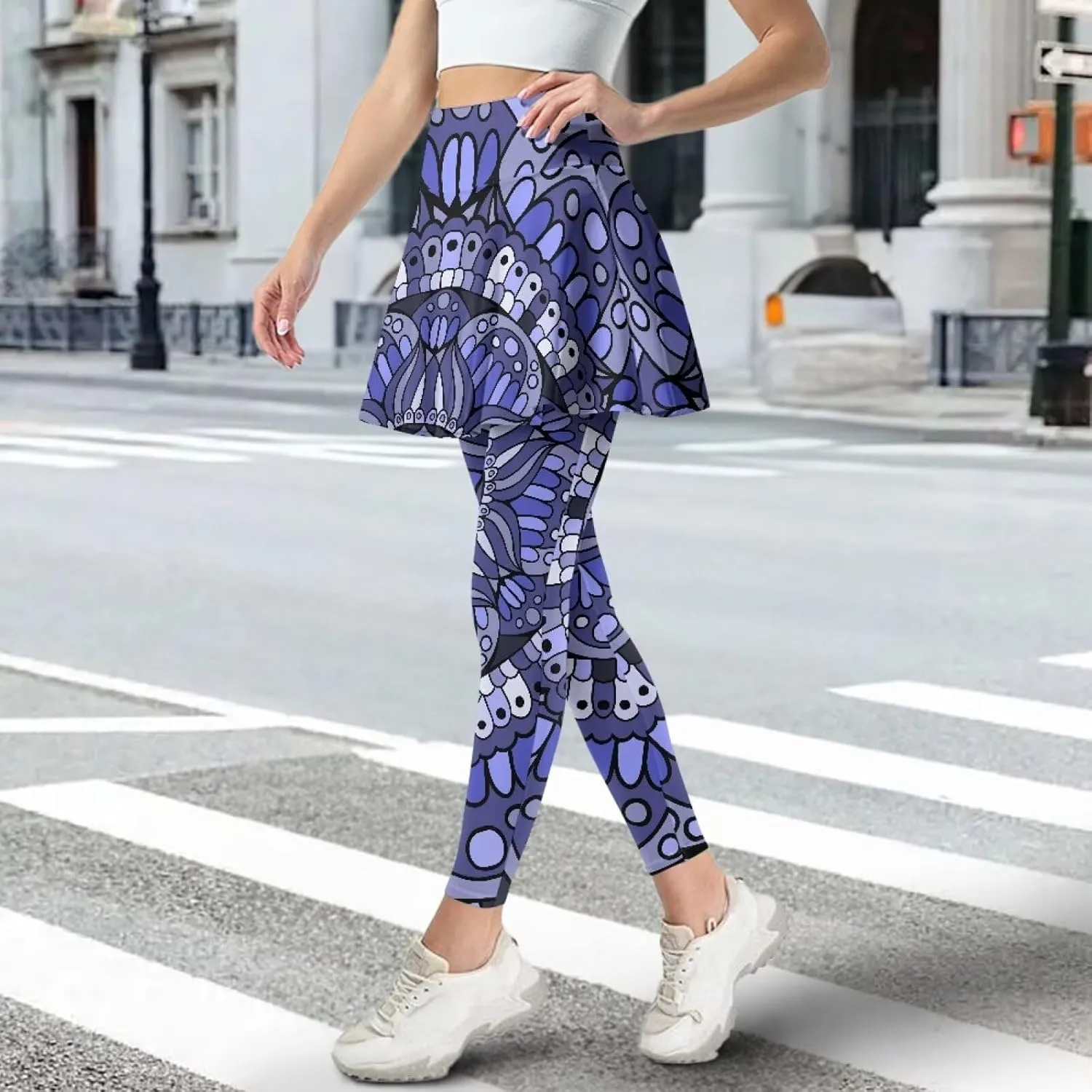 POLERO Womens Yoga Leggings with Skirts Tennis Skirts with Leggings Athletic Skirted Leggings