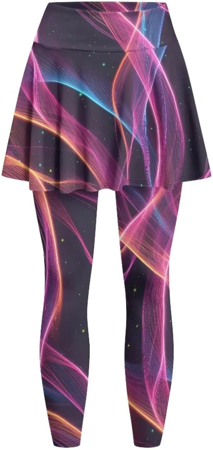 POLERO Womens Yoga Leggings with Skirts Tennis Skirts with Leggings Athletic Skirted Leggings
