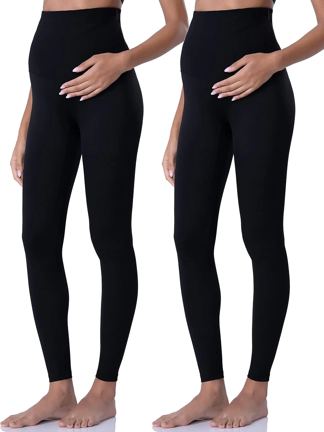 POSHDIVAH Women's Maternity Leggings Over The Belly Pregnancy Yoga Pants Active Wear Workout Leggings