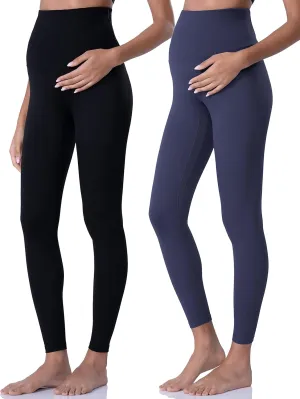 POSHDIVAH Women's Maternity Leggings Over The Belly Pregnancy Yoga Pants Active Wear Workout Leggings