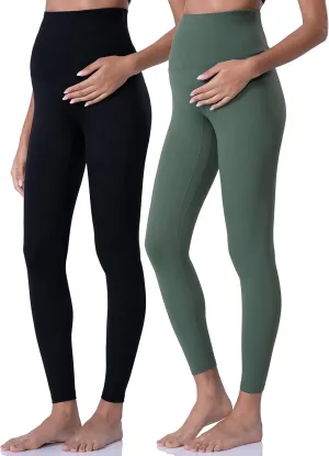 POSHDIVAH Women's Maternity Leggings Over The Belly Pregnancy Yoga Pants Active Wear Workout Leggings
