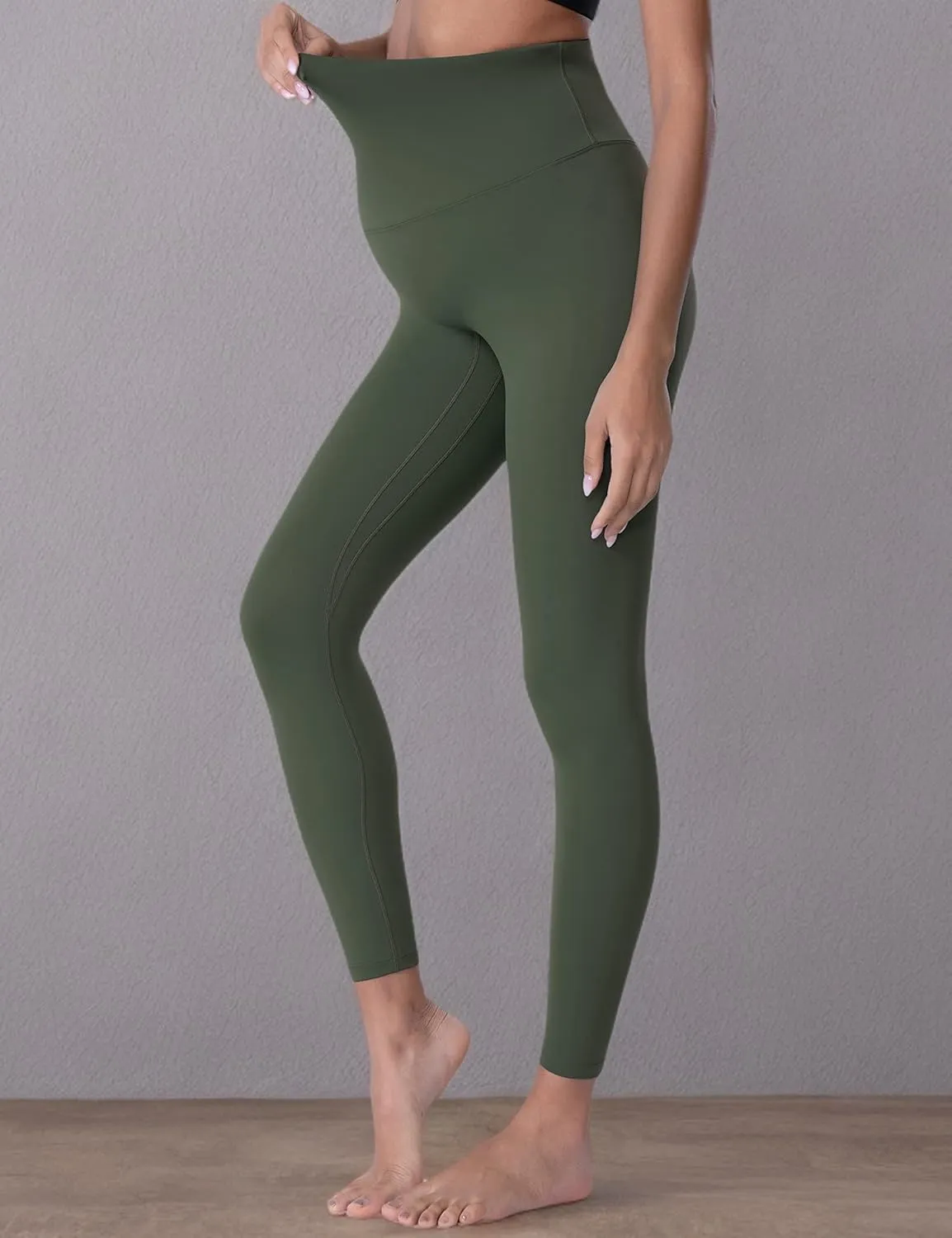 POSHDIVAH Women's Maternity Leggings Over The Belly Pregnancy Yoga Pants Active Wear Workout Leggings