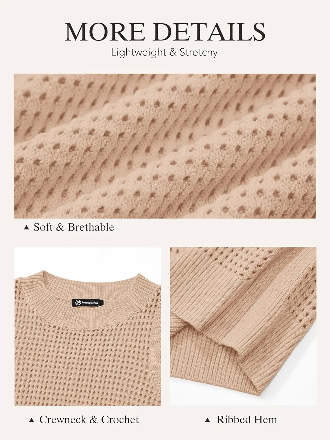 PRETTYGARDEN Summer Crochet Tank Tops for Women 2025 Casual Crewneck Hollow Out Loose Knit Sleeveless Sweater Vest Top Trendy
