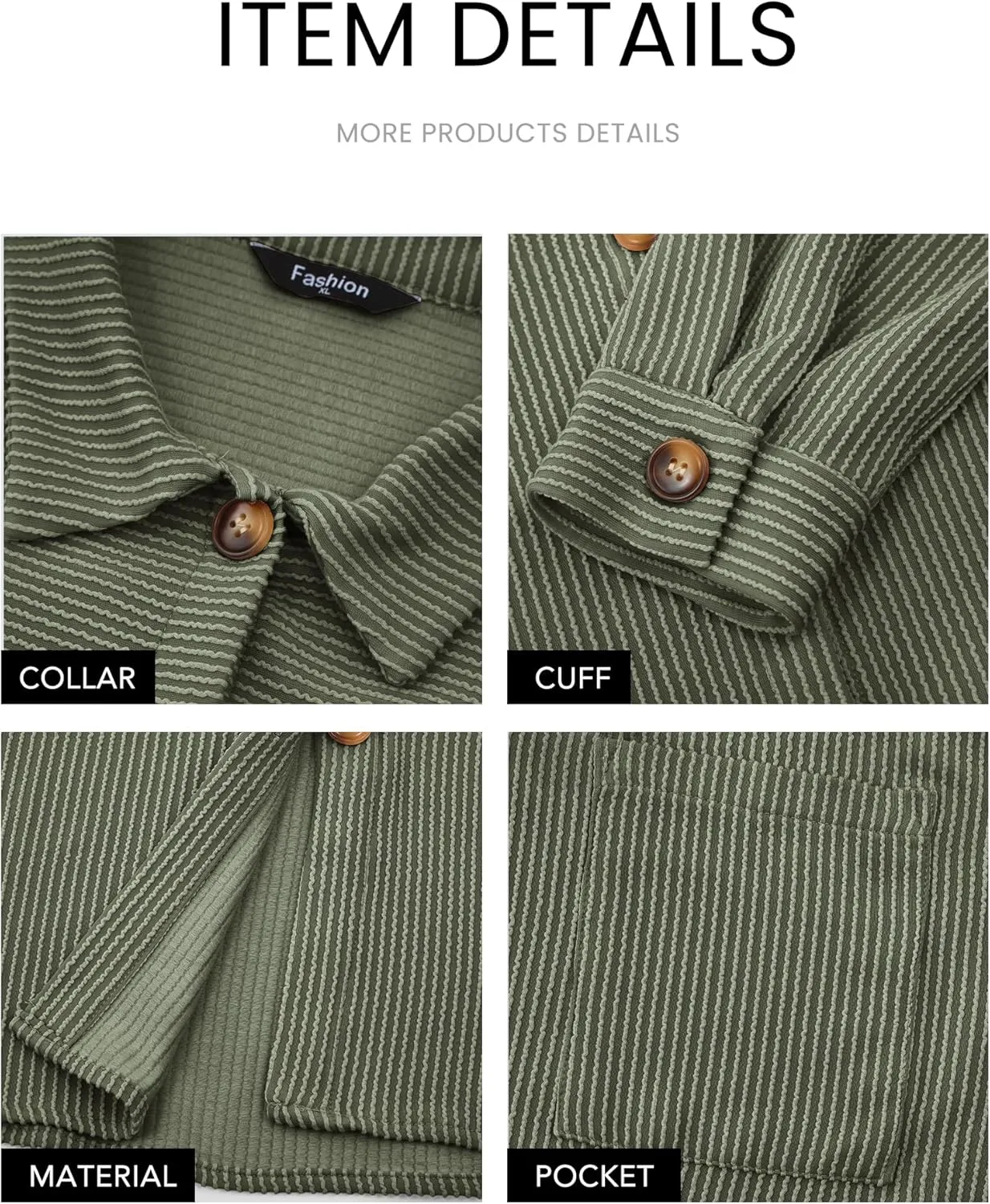 PRETTYGARDEN Women's Tops Casual Button Down Shirts Spring Fashion Long Sleeve Shacket Jacket Loose Texture Knit Blouses