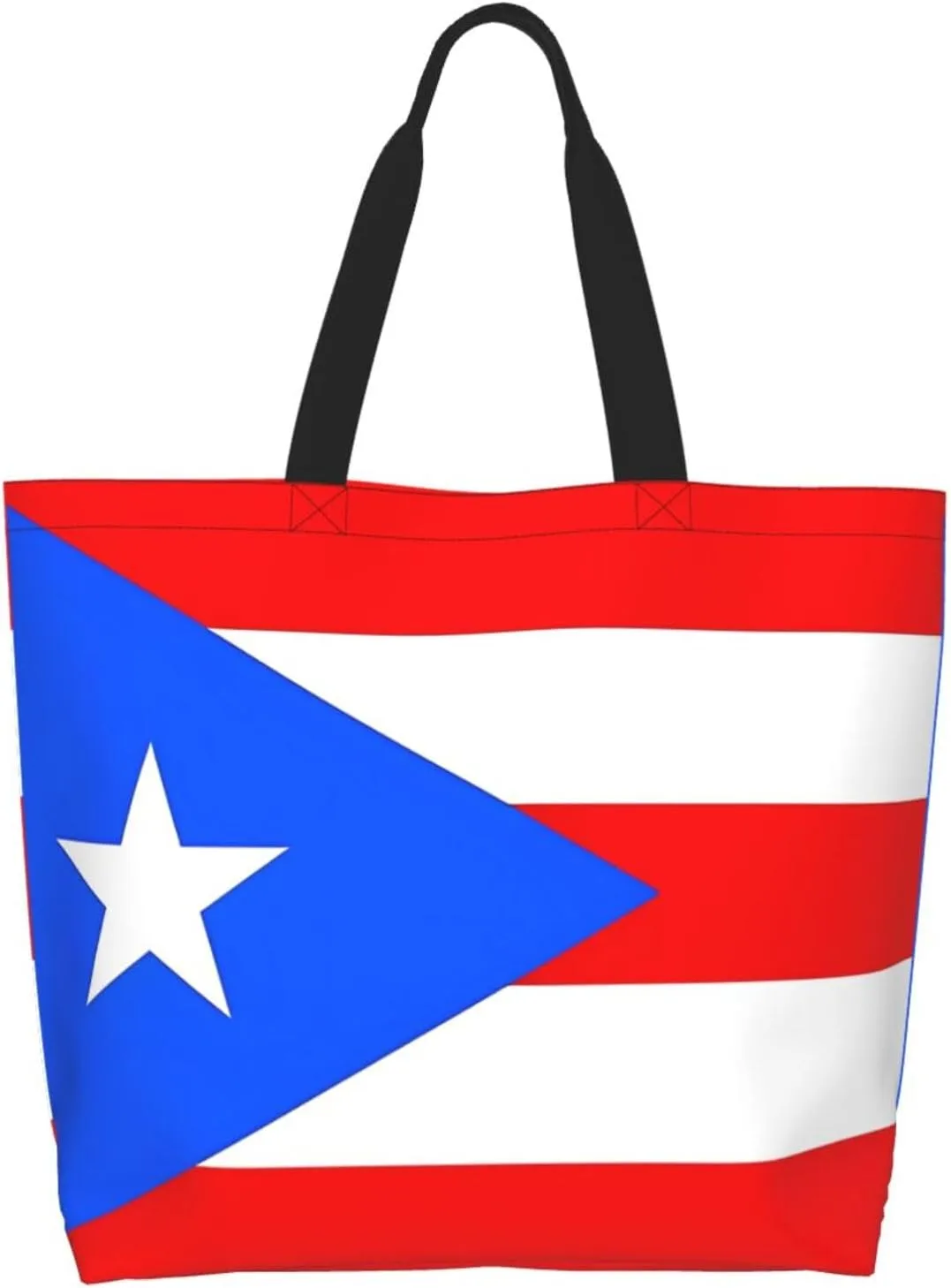 Puerto Rican American Flag Women's Tote Bag Large Capacity Single Shoulder Bags Handbag for Shopping Work