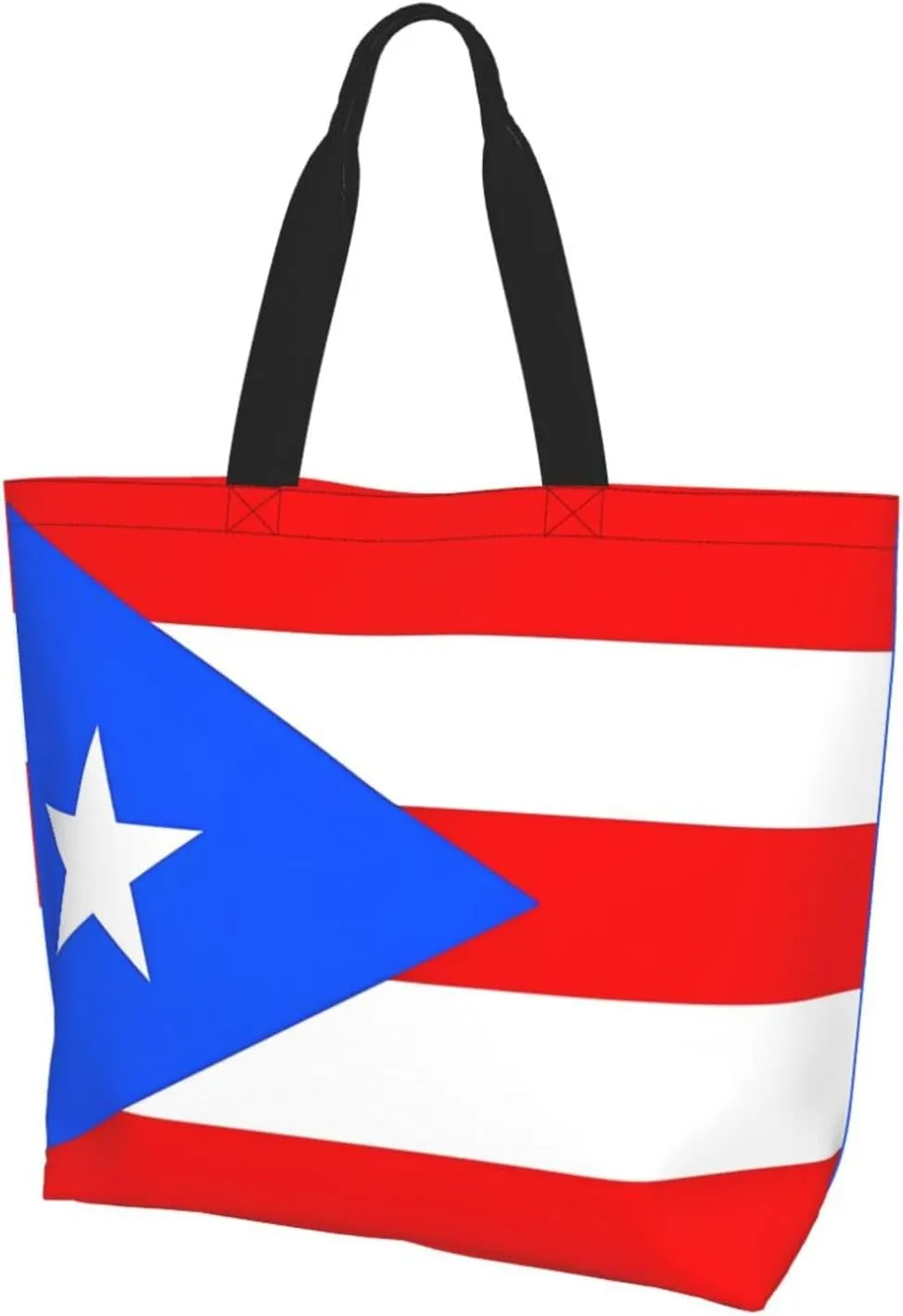 Puerto Rican American Flag Women's Tote Bag Large Capacity Single Shoulder Bags Handbag for Shopping Work