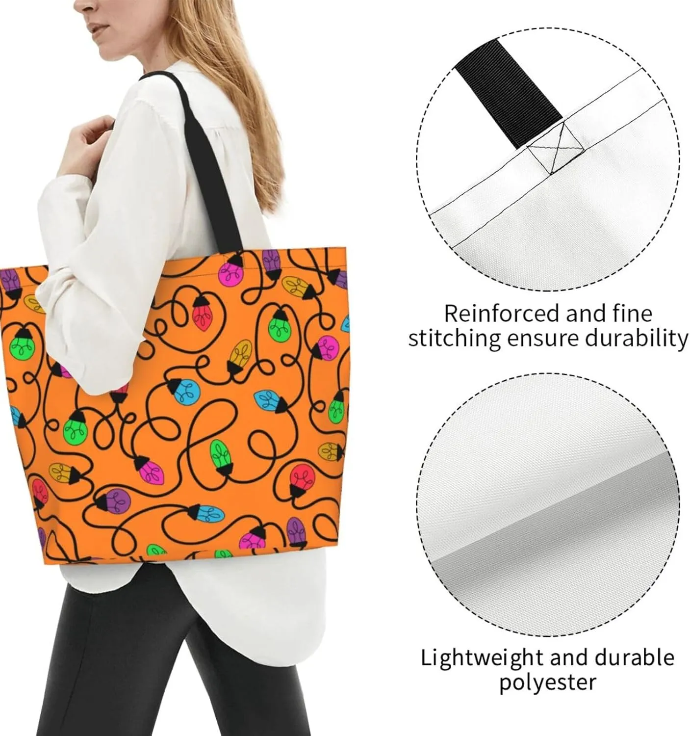 Red Pinks Candy Cane Swirling Women's Tote Bag Large Capacity Single Shoulder Bags Handbag for Shopping Work
