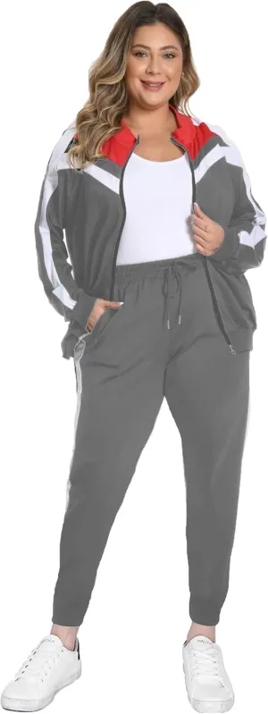 Remxi Workout Sets for Women Two Piece Outfits Jogging Sweat Suits Tops and Long Sweatpants Set Workout Tracksuit