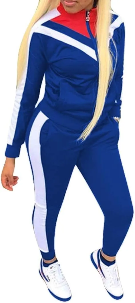 Remxi Workout Sets for Women Two Piece Outfits Jogging Sweat Suits Tops and Long Sweatpants Set Workout Tracksuit