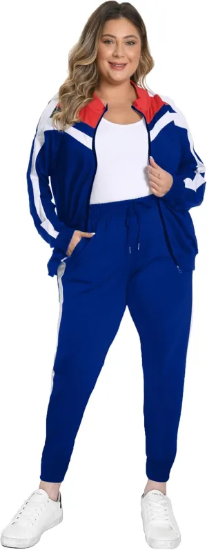 Remxi Workout Sets for Women Two Piece Outfits Jogging Sweat Suits Tops and Long Sweatpants Set Workout Tracksuit